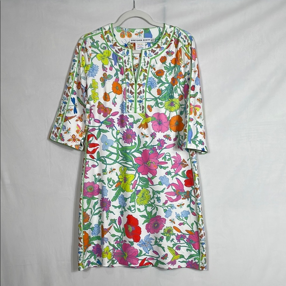 Gretchen Scott Dress Size S Colorful Floral Print EUC